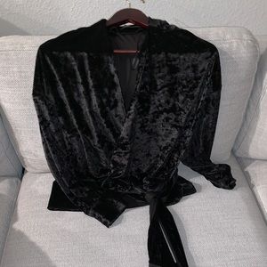 Velvet wrap top